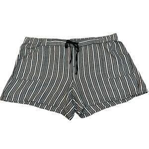 Lane Bryant Linen Blend Striped Shorts Sz 28 Boho Vacation Beach Utility Pocket